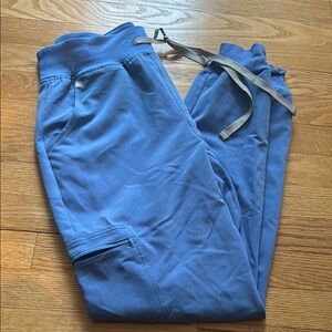 Womens high waisted Blue Jogger scrub Pants from figs